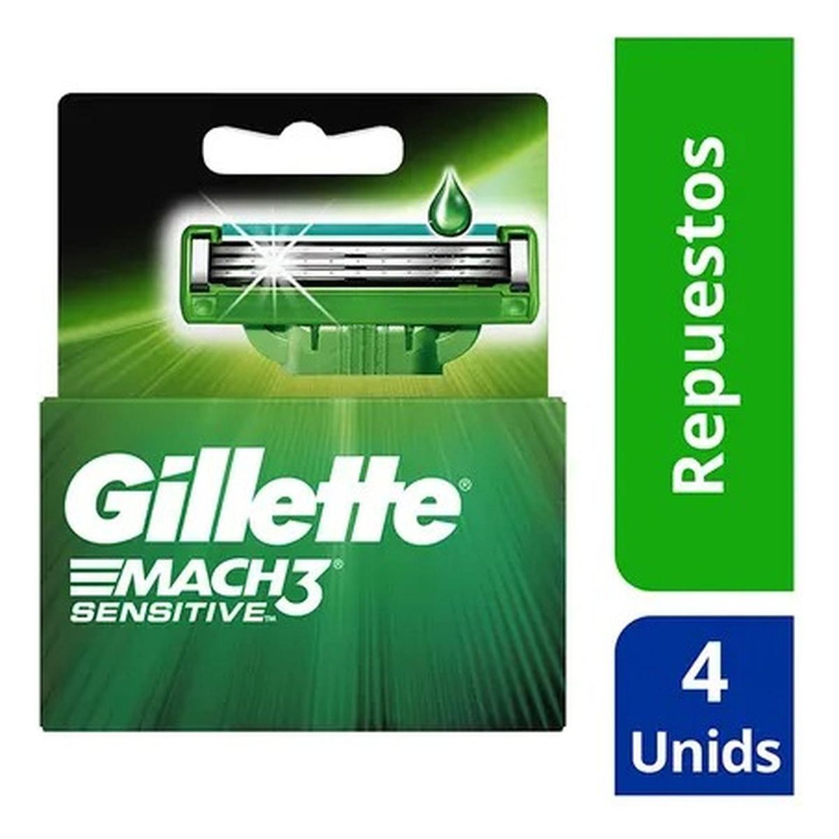 GILLETTE - Gillette Mach3 Sensitve Cartuchos para Afeitar 4 unidades