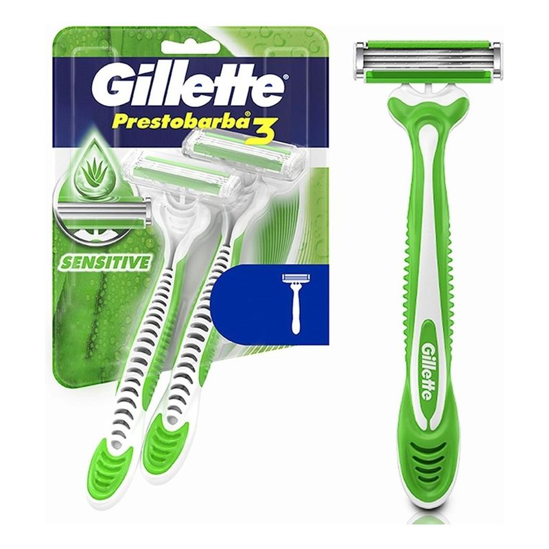 GILLETTE - Máquina de Afeitar Gillette Prestobarba 3 Sensitive 2 Unid