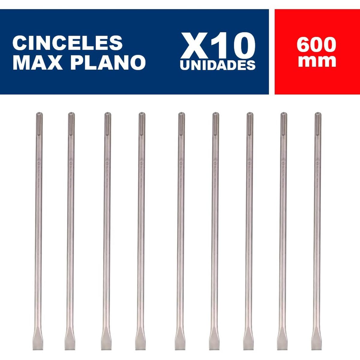 BOSCH - Cincel plano sds-max bosch eco 25x600 mm x10 un