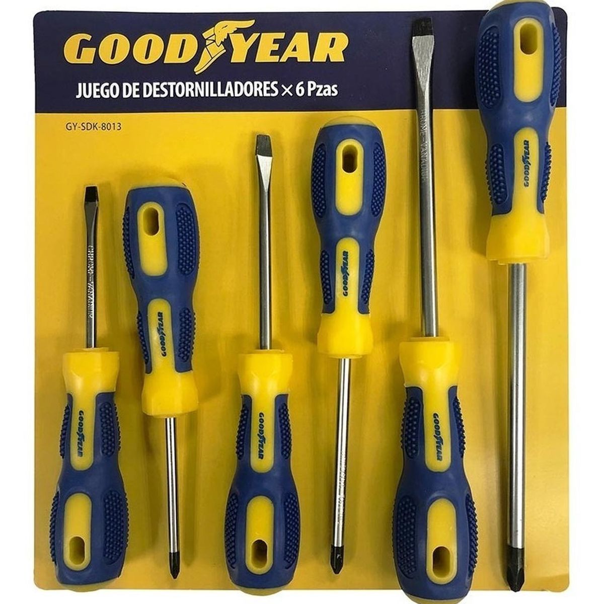 GOODYEAR - Juego de destornilladores goodyear magneticos 6 piezas