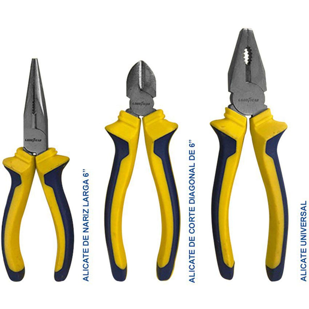 GOODYEAR - Set alicates corte pela cable goodyear 3 piezas