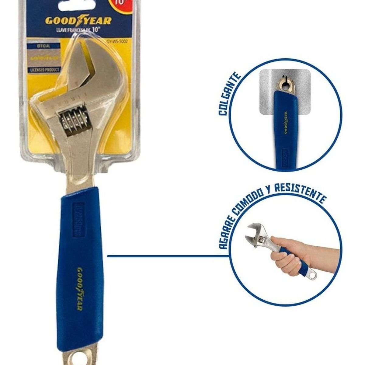 GOODYEAR - Llave francesa ajustable goodyear de 10 pulgadas