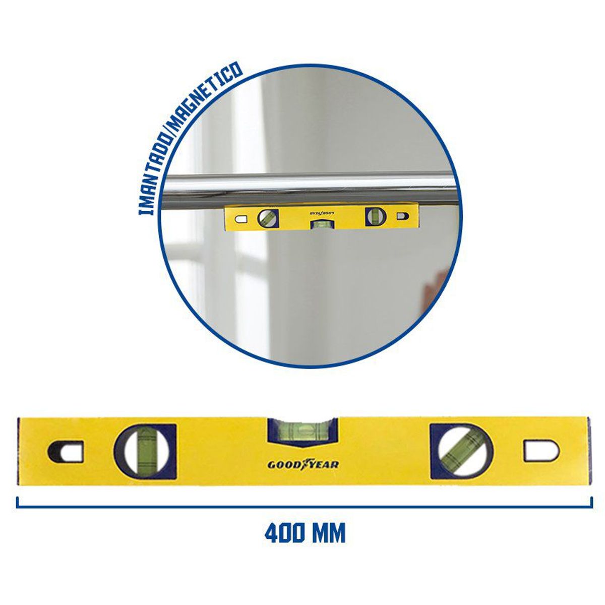 GOODYEAR - Nivel magnetico imantado goodyear 400 mm crv