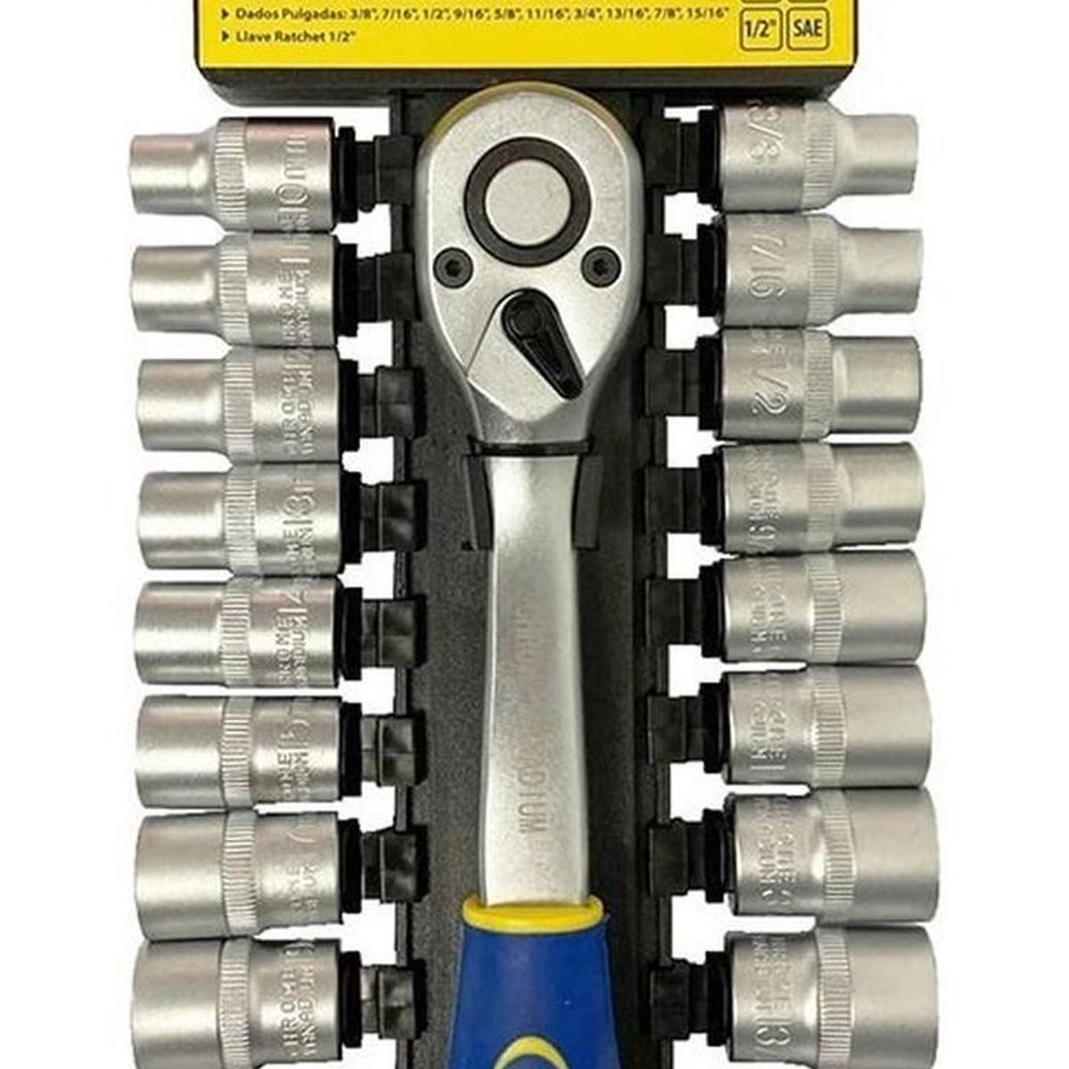 GOODYEAR - Set de dados goodyear 21pcs 1/2"  pulgadas crv