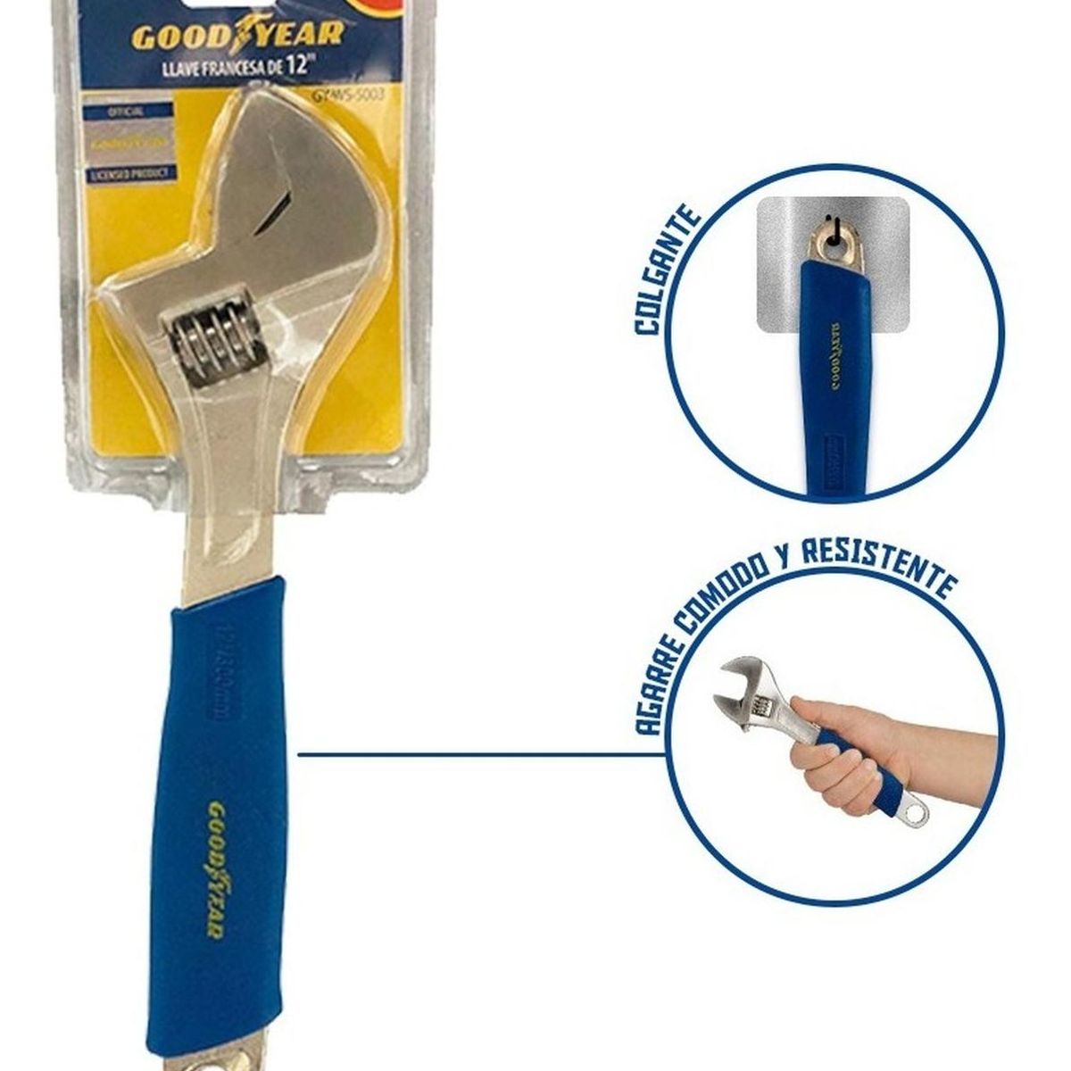 GOODYEAR - Llave francesa ajustable goodyear de 12 pulgadas