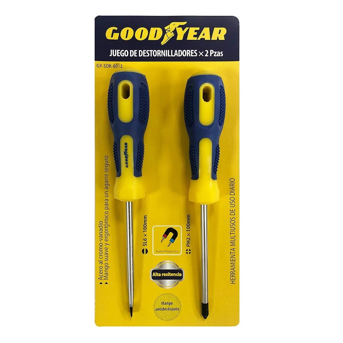 GOODYEAR - Juego de Destornilladores Goodyear Magneticos 2 Piezas
