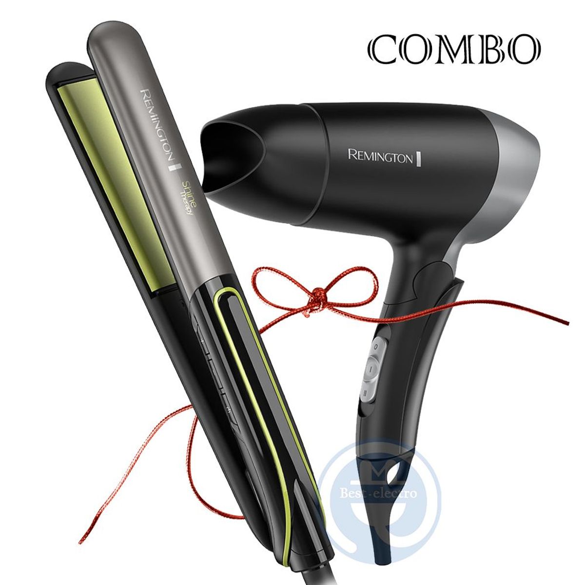 REMINGTON - Combo Remington Alisadora Shine Therapy S12A y Secador Plegable D2400