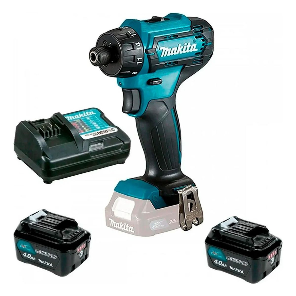 MAKITA - Makita Taladro Atornillador 1/4"  12V 30 Nm 2 x 4.0 Ah