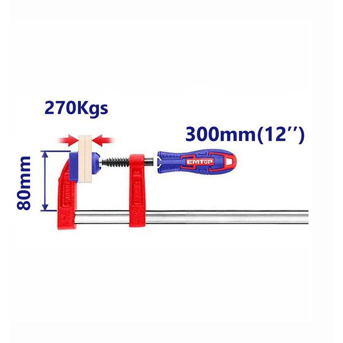 EMTOP - PRENSA SARGENTO TIPO F 80x300MM 270K INDUSTRIAL EMTOP - ECLPF08101