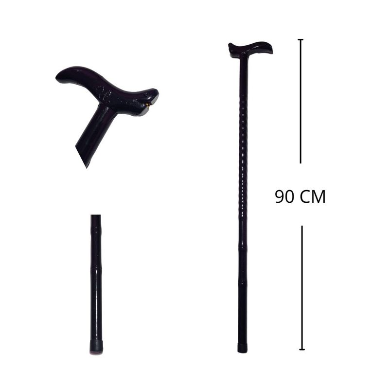 GENERICO - Bastón Madera Grueso Para Caminar 90 cm