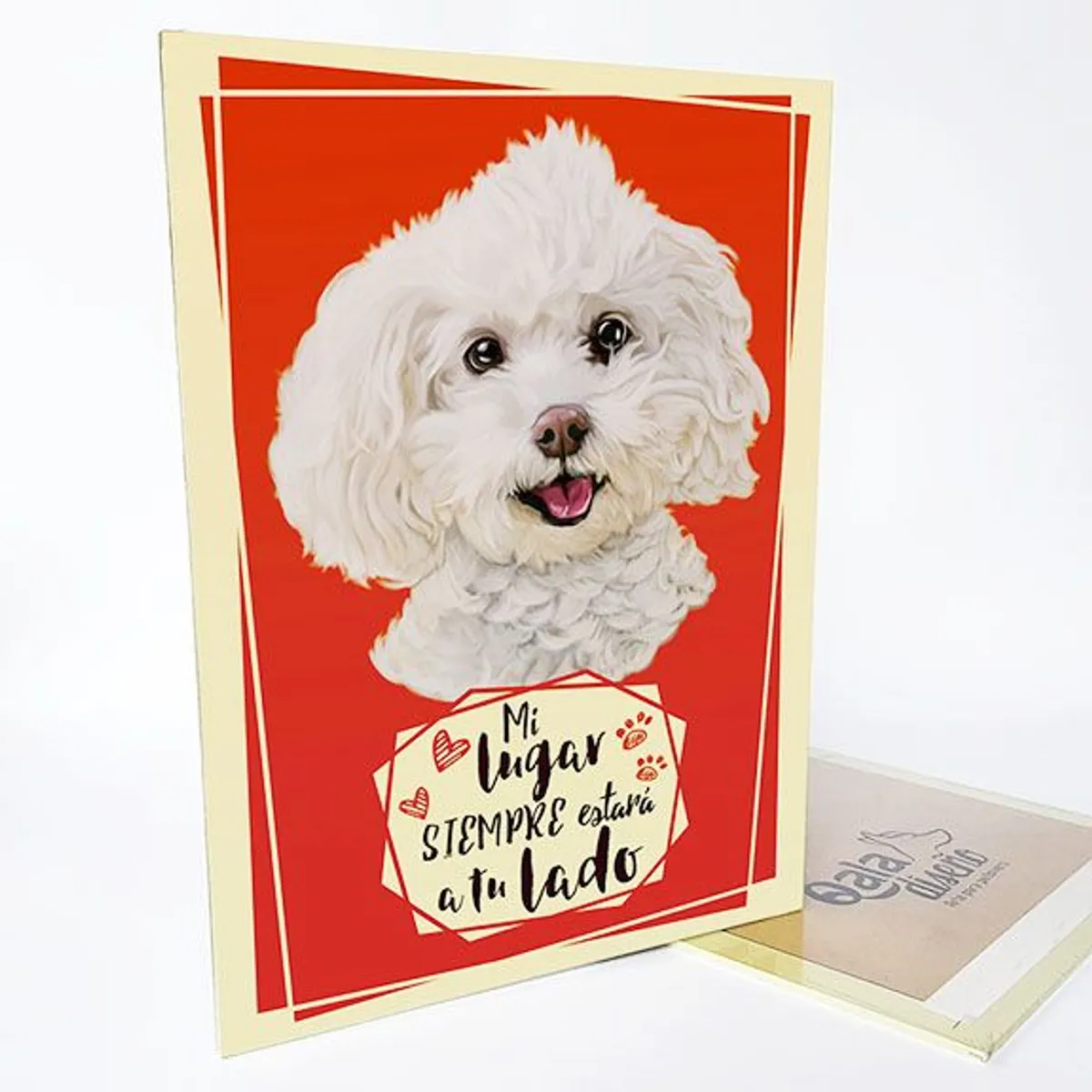 QALA DISEÑO - Cuadro Decorativo - Qala Diseño - Perro Bichón Frisé - 30x225 cms