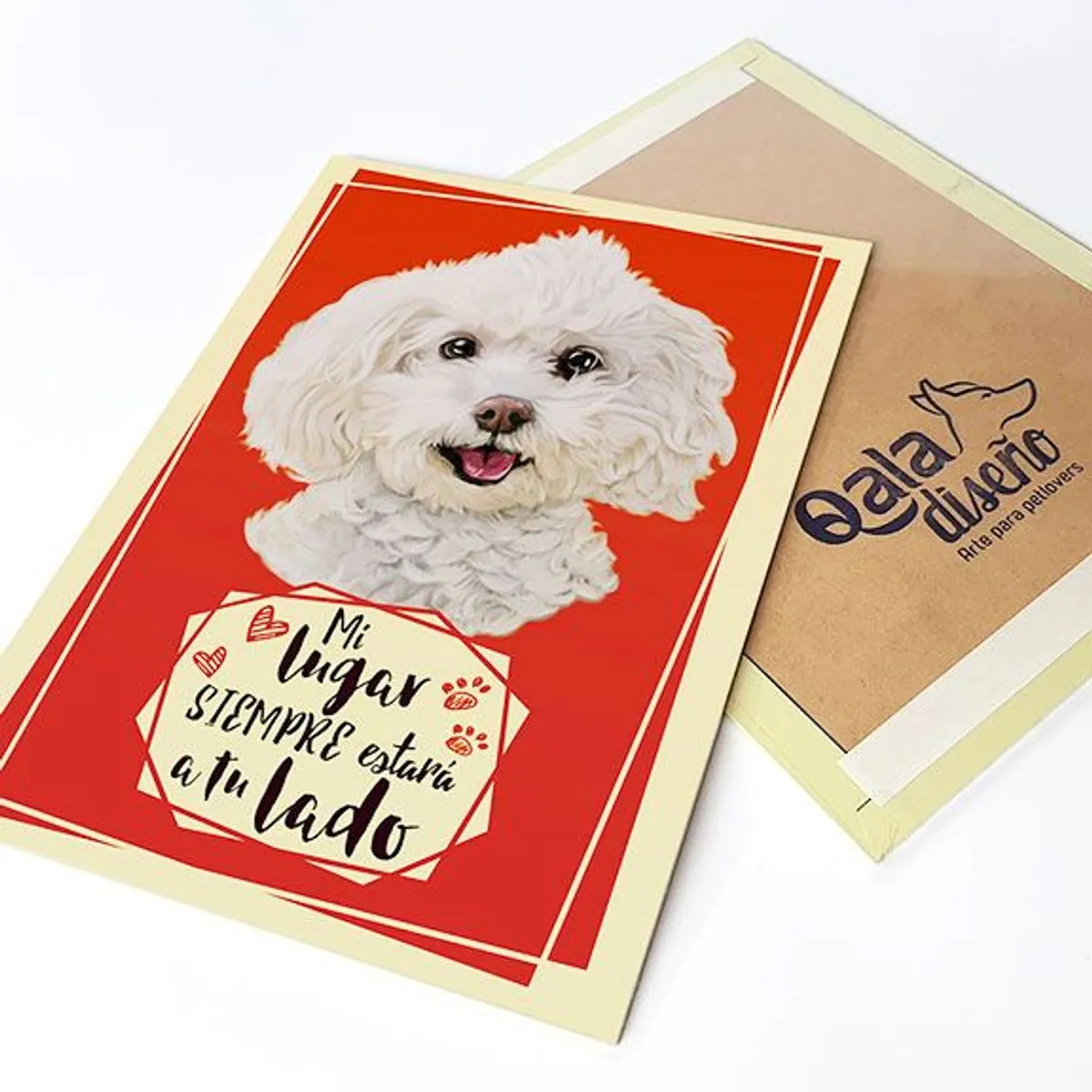 QALA DISEÑO - Cuadro Decorativo - Qala Diseño - Perro Bichón Frisé - 30x225 cms