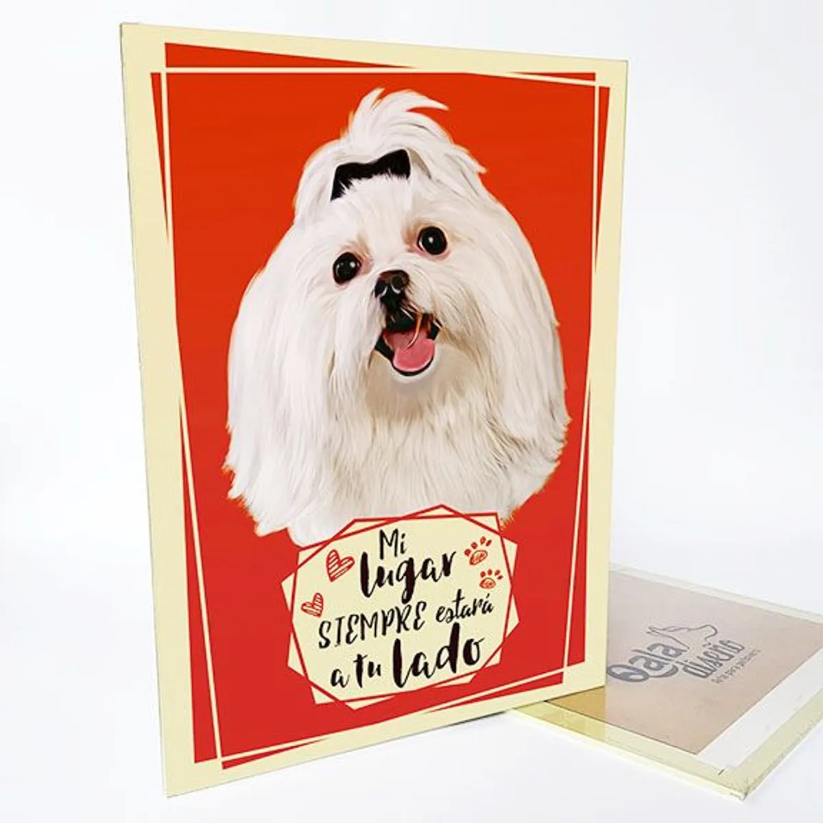 QALA DISEÑO - Cuadro Decorativo - Qala Diseño - Perro Bichón Maltés - 30x225 cms