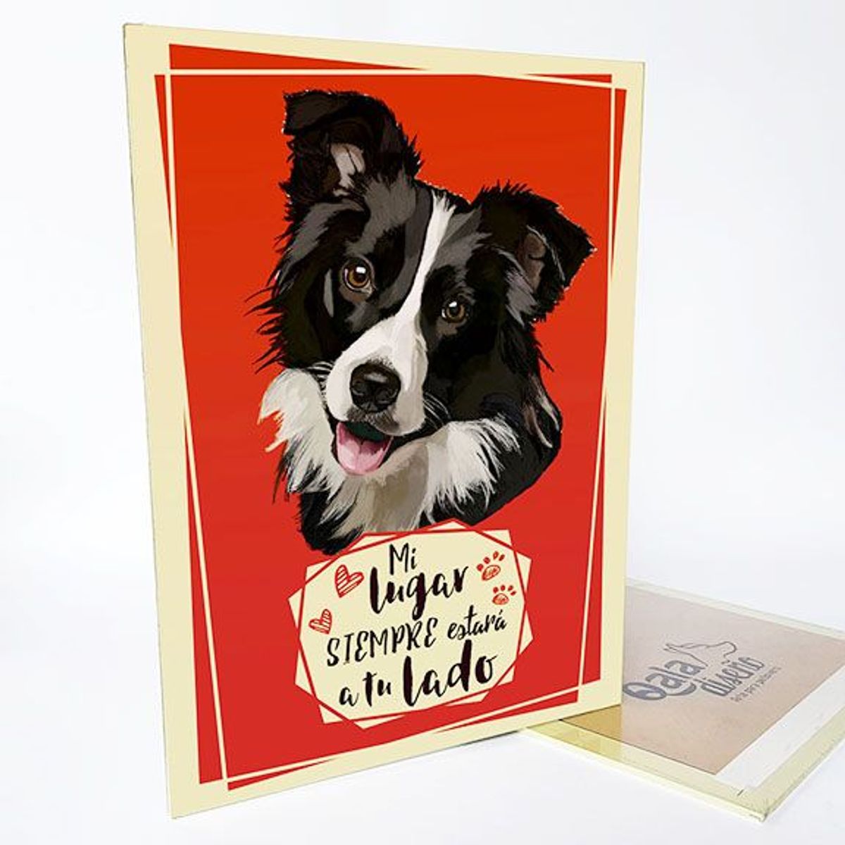 QALA DISEÑO - Cuadro Decorativo - Qala Diseño - Perro Border Collie - 30x225 cms