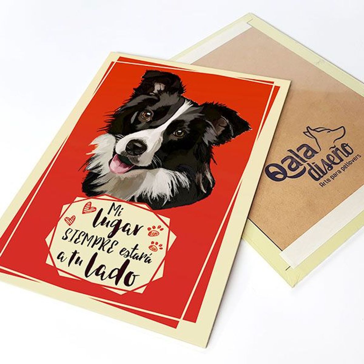 QALA DISEÑO - Cuadro Decorativo - Qala Diseño - Perro Border Collie - 30x225 cms