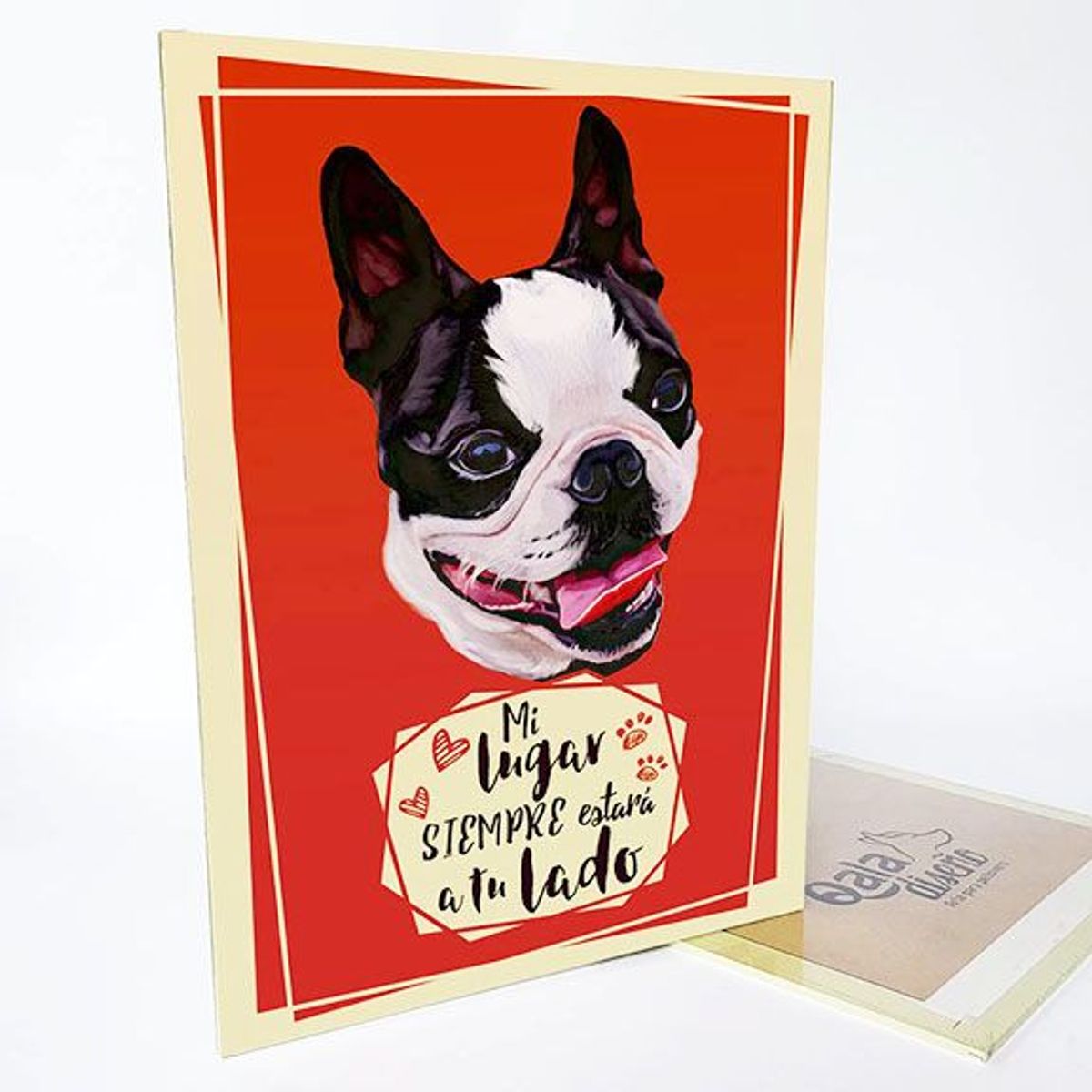 QALA DISEÑO - Cuadro Decorativo - Qala Diseño - Perro Boston - 30x225 cms