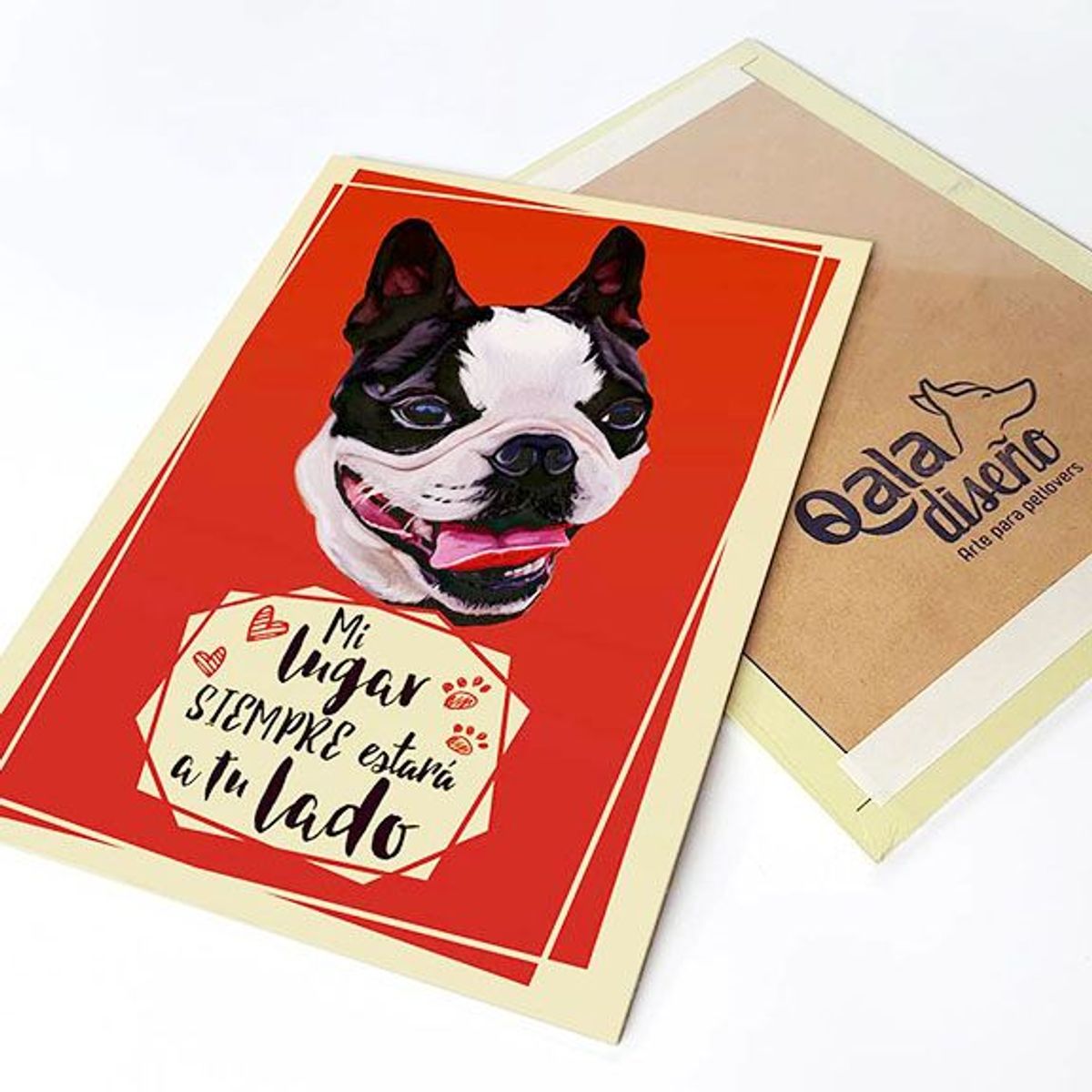 QALA DISEÑO - Cuadro Decorativo - Qala Diseño - Perro Boston - 30x225 cms