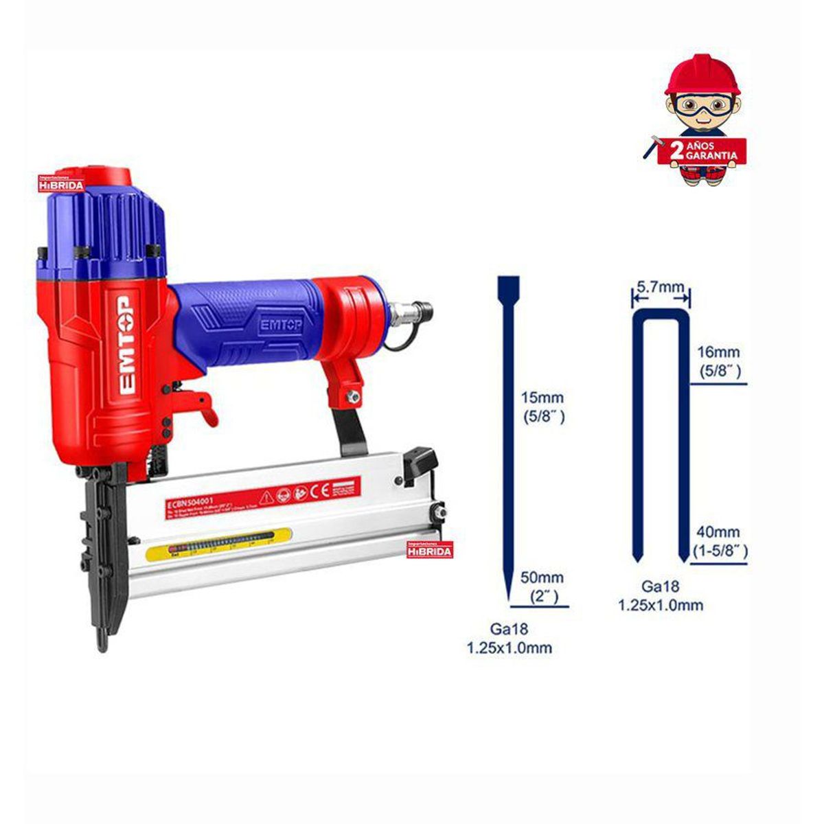 EMTOP - CLAVADORA ENGRAPADORA 2 EN 1 NEUMÁTICA 60-100 PSI EMTOP - ECBN504001