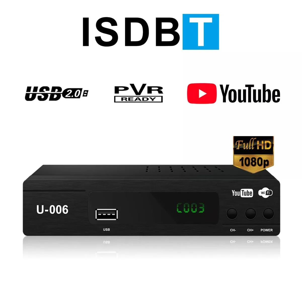 OEM - Sintonizador Decodificador Canal Digital de TV Incluye Youtube Full HD
