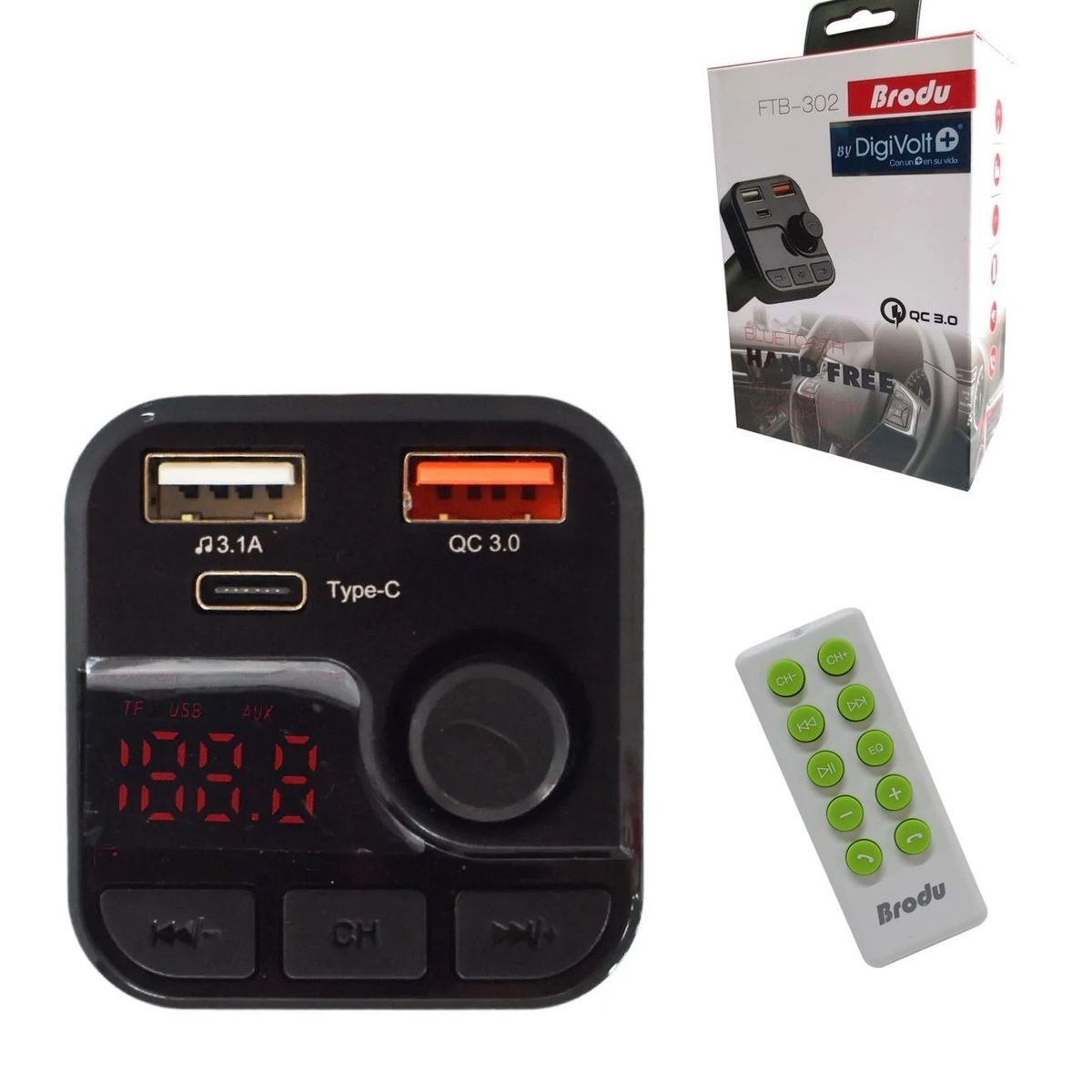 GENERICO - Transmisor Fm Bluetooth Mp3 Manos Libres Autos Camionetas