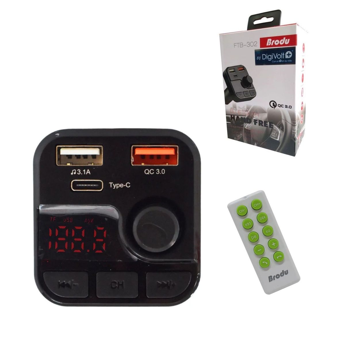 GENERICO - Transmisor Fm Bluetooth Mp3 Manos Libres Autos Camionetas