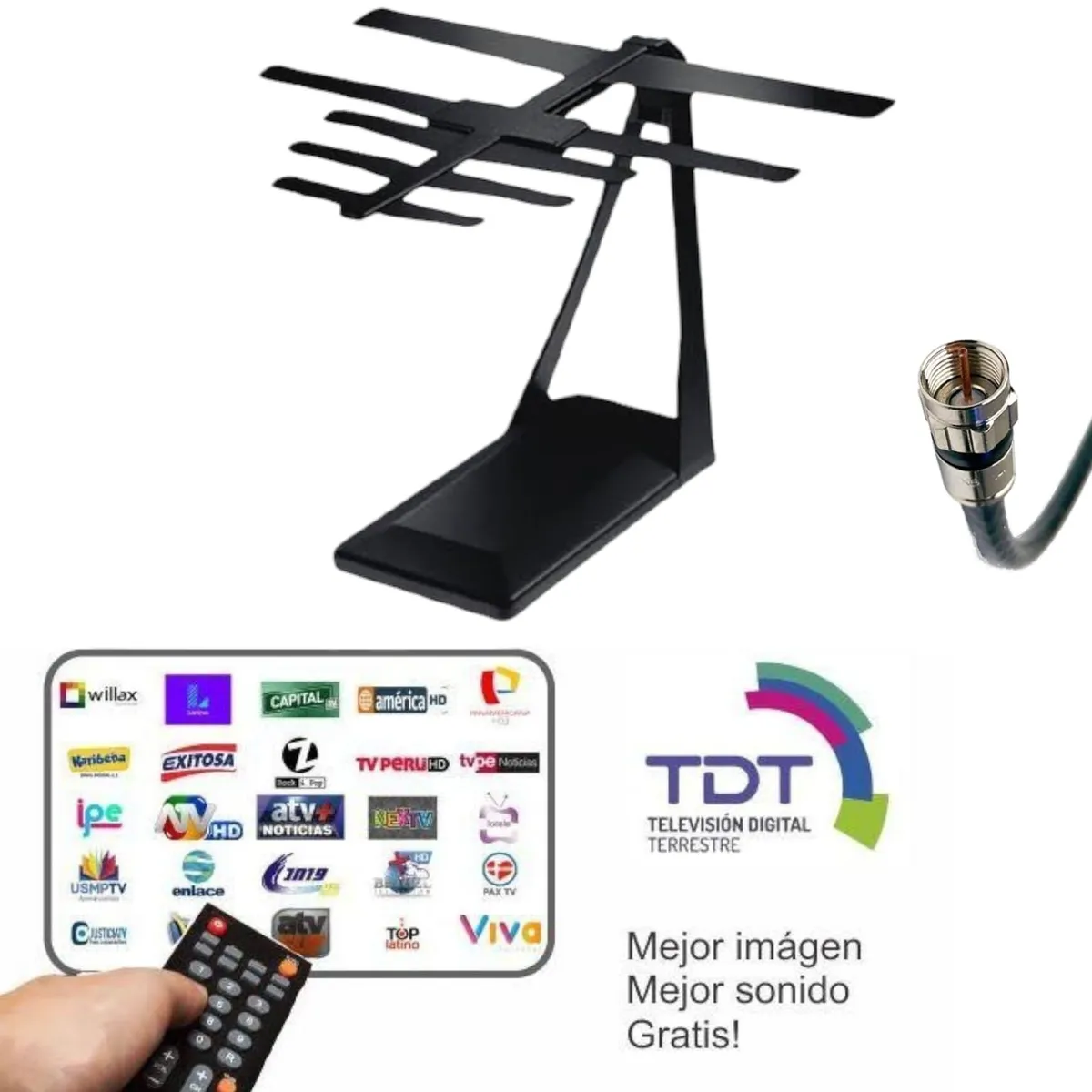 OEM - Antena HDTV Para TV LCD Smart TV VHF-UHF Señal Digital Cable 130cm