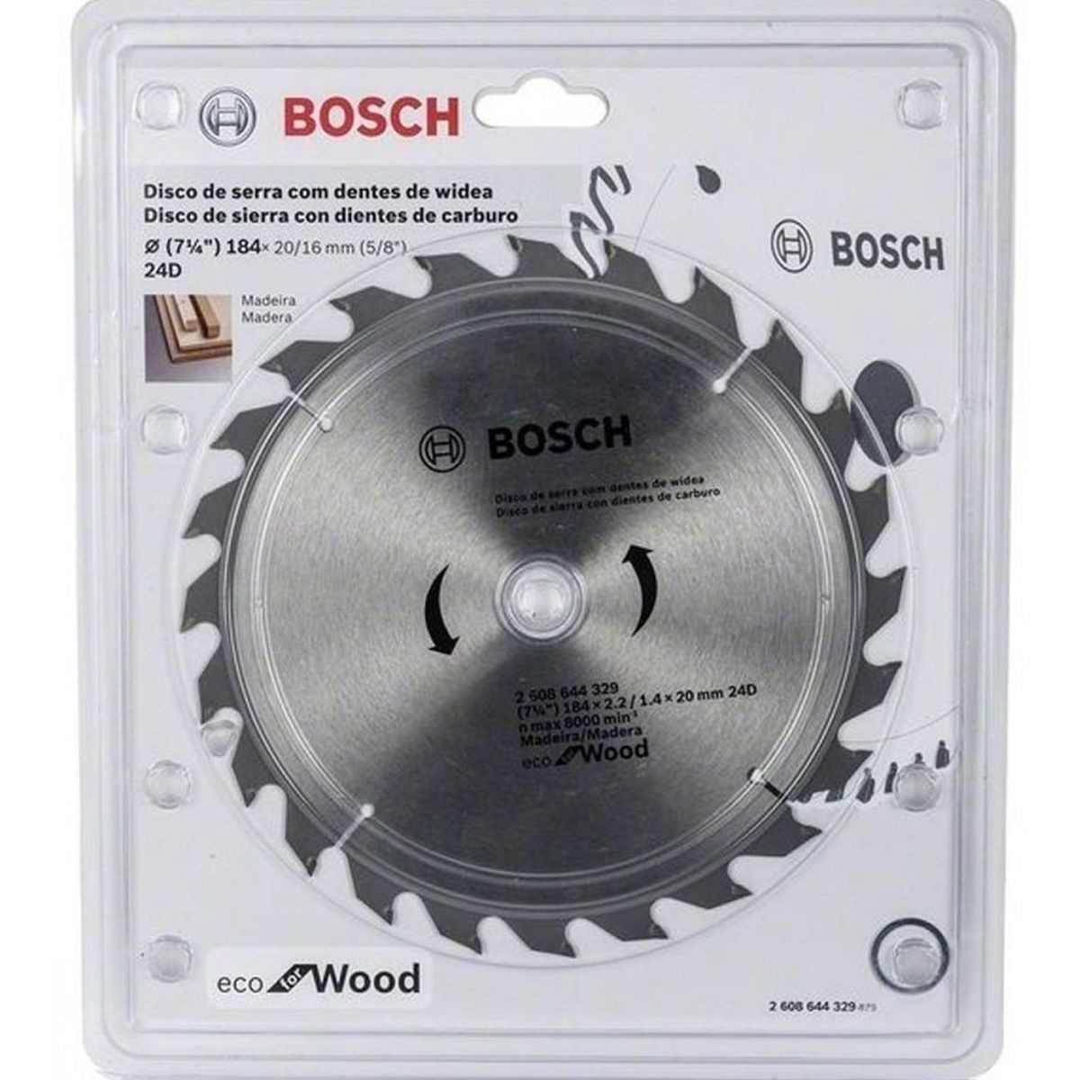 BOSCH - Disco Sierra ECO 7 1/4" 24D Bosch 2608.644.329-000
