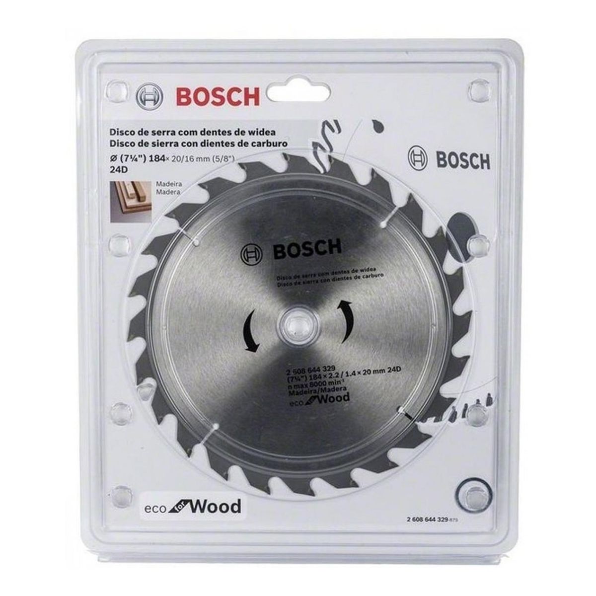 BOSCH - Disco Sierra ECO 7 1/4" 24D Bosch 2608.644.329-000