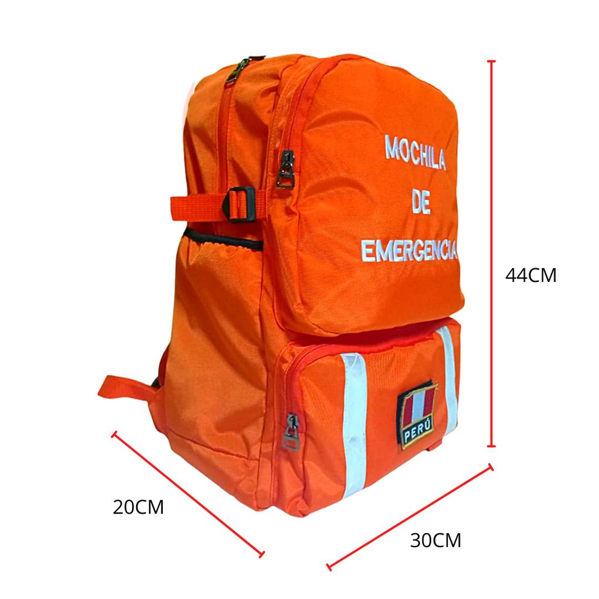 GENERICO - Mochilas De Emergencia Tela Nylon Con Cinta Reflectiva Naranja