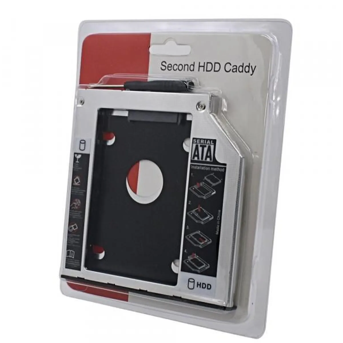GENERICO - Caddy 2nd Hdd Ssd Disco Duro Sata Cd Dvd-rom Universal 127mm