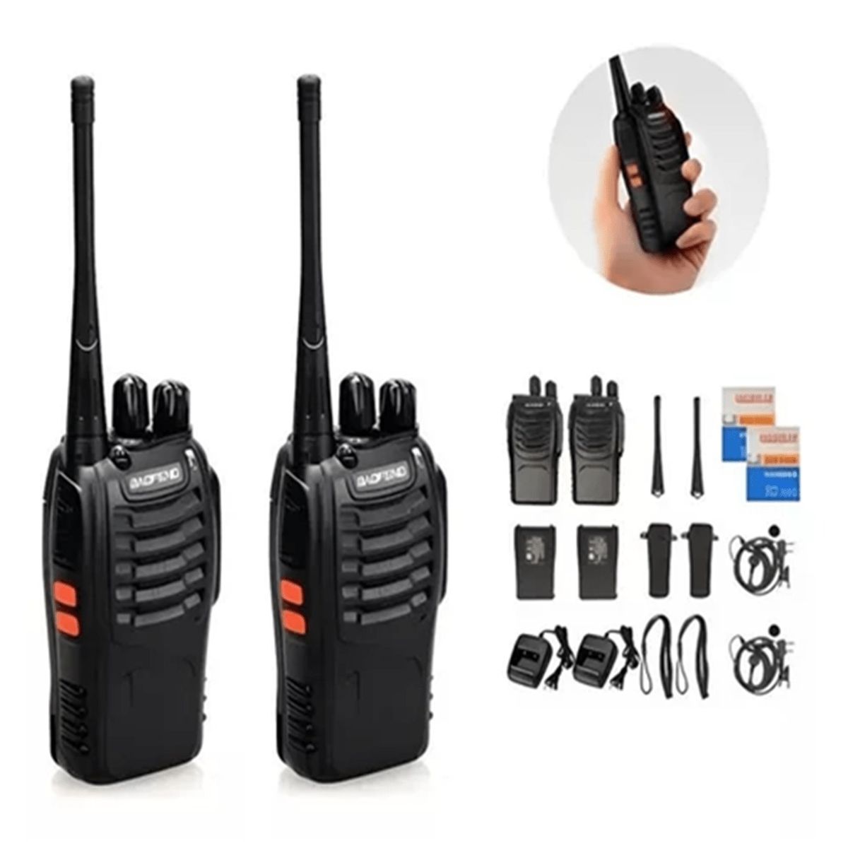 OEM - Kit Completo 2 Walkie Talkie Radio Bidireccional Transceptor 16Canales