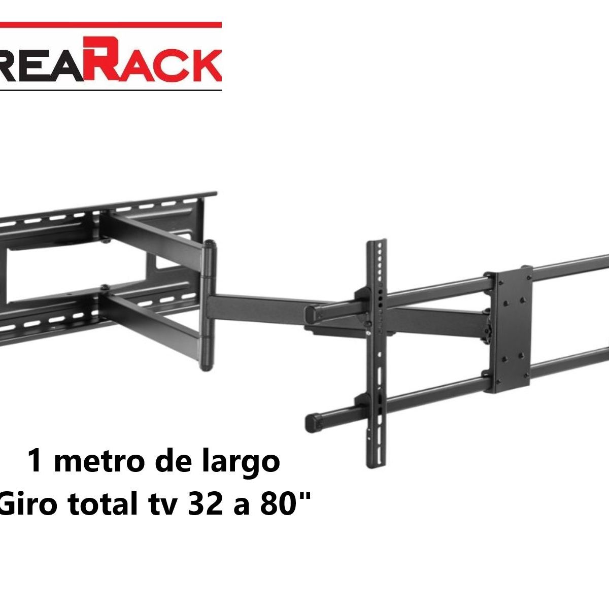 GENERICO - RACK TV MOVIL BRAZO UN METRO LARGO DE 32 A 80" / NEGRO