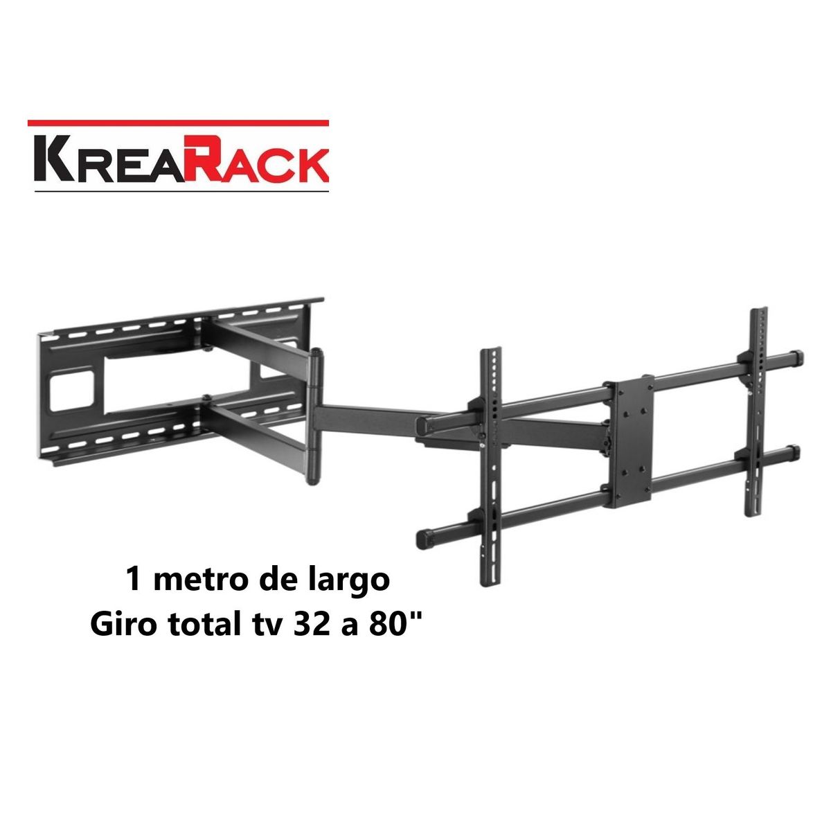 GENERICO - RACK TV MOVIL BRAZO UN METRO LARGO DE 32 A 80" / NEGRO