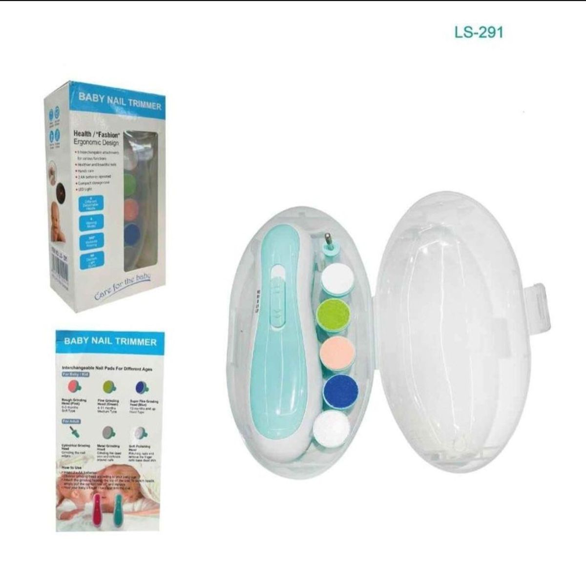 GENERICO - Corta Úñas Pulidor Manos Pies 6 Limas Electrico Para Bebe