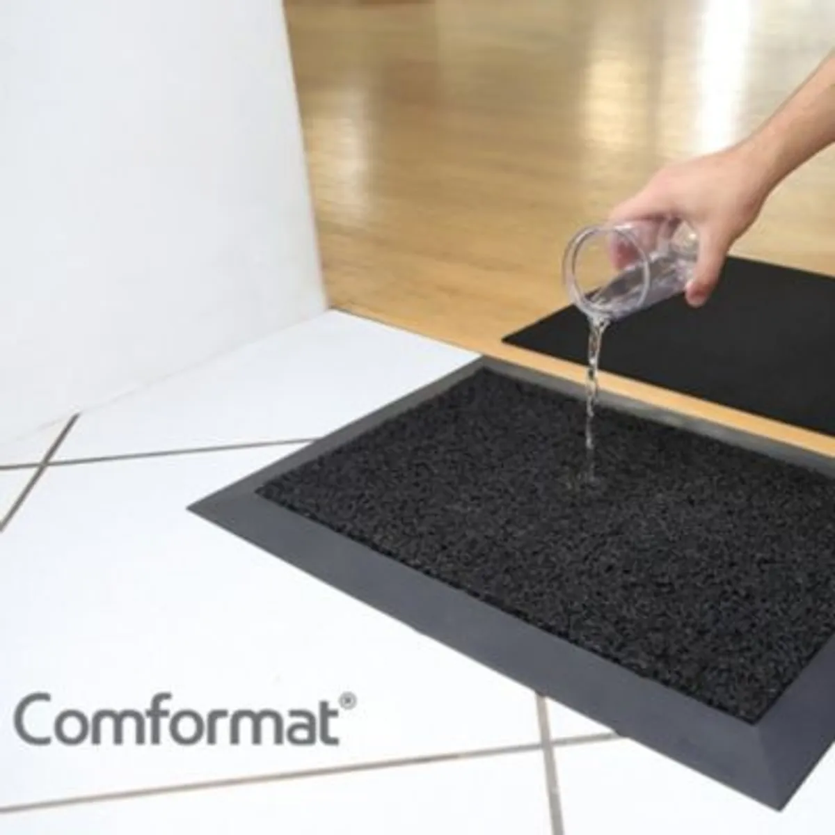 DECORPLAS - Felpudos Atrapamugre PVC con Perfil Color Negro 38Cm X 58Cm Decorplas