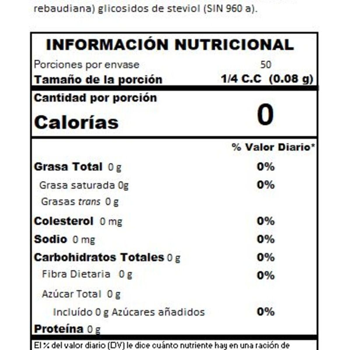 ONZA - Stevia 100% pura Onza caja x 50 sobres