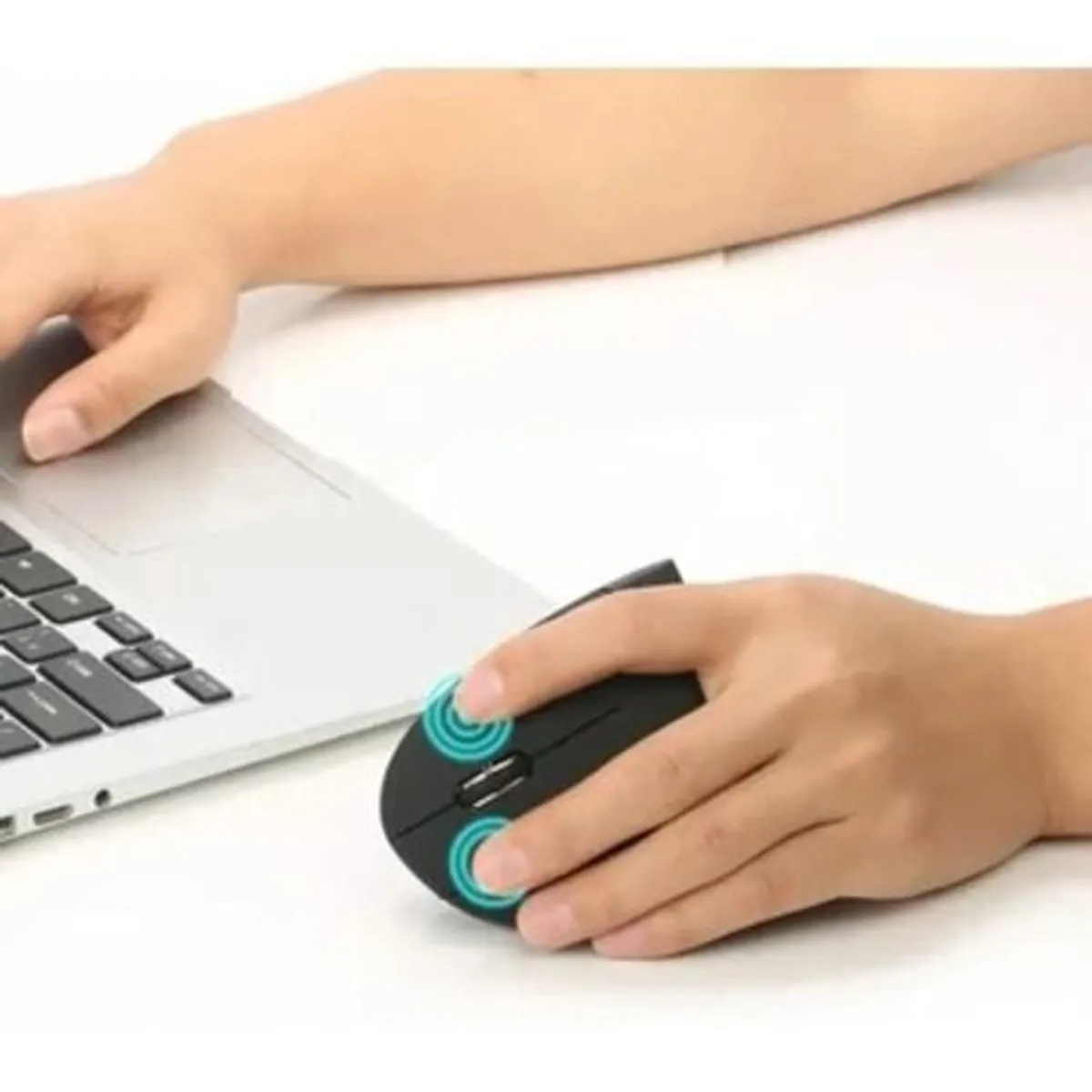 SEISA - Mouse Recargable Inalambrico Ergonomico Vertical 2.4Ghz, USB 3.0 - D5 RECARGABLE