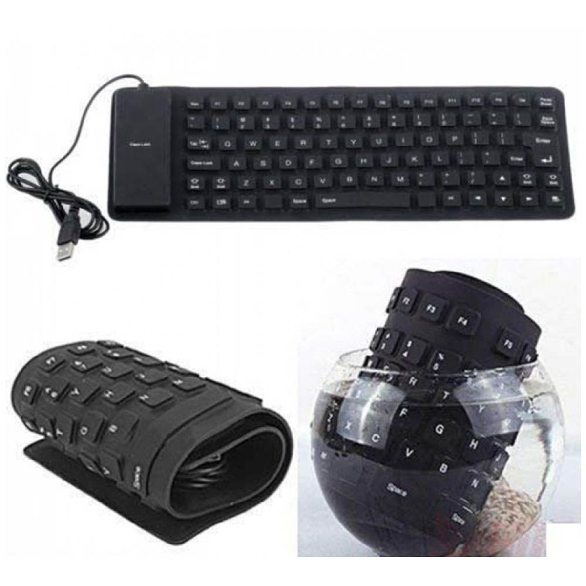 GENERICO - Teclado Flexible Siliconado WB-86 impermeable contra polvo USB