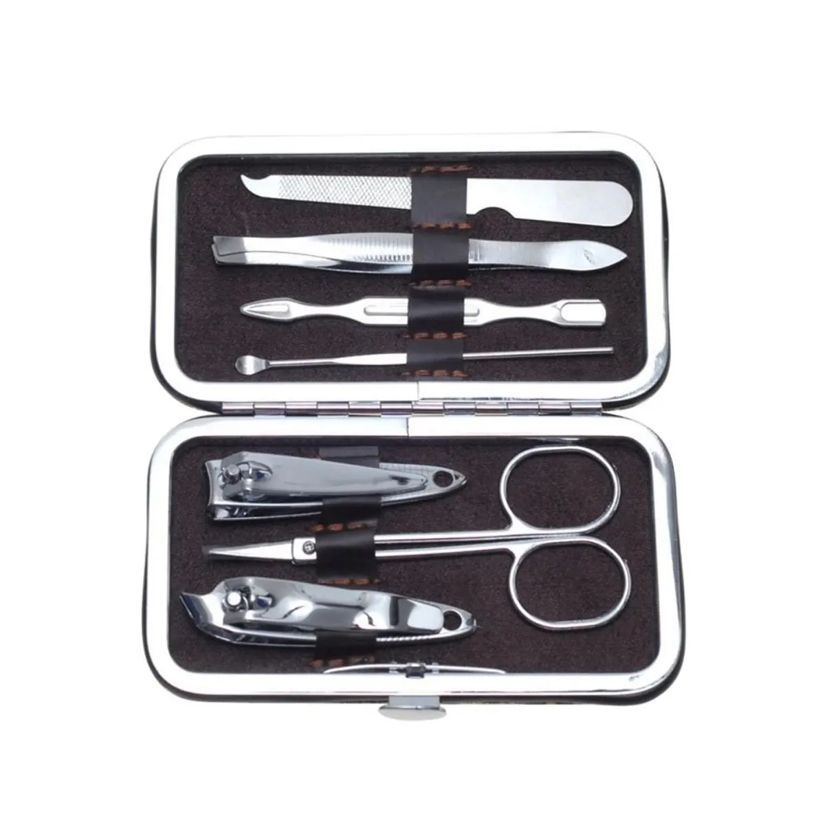 GENERICO - Set Manicure Pedicura Acero Inoxidable 7 Piezas Cortauñas