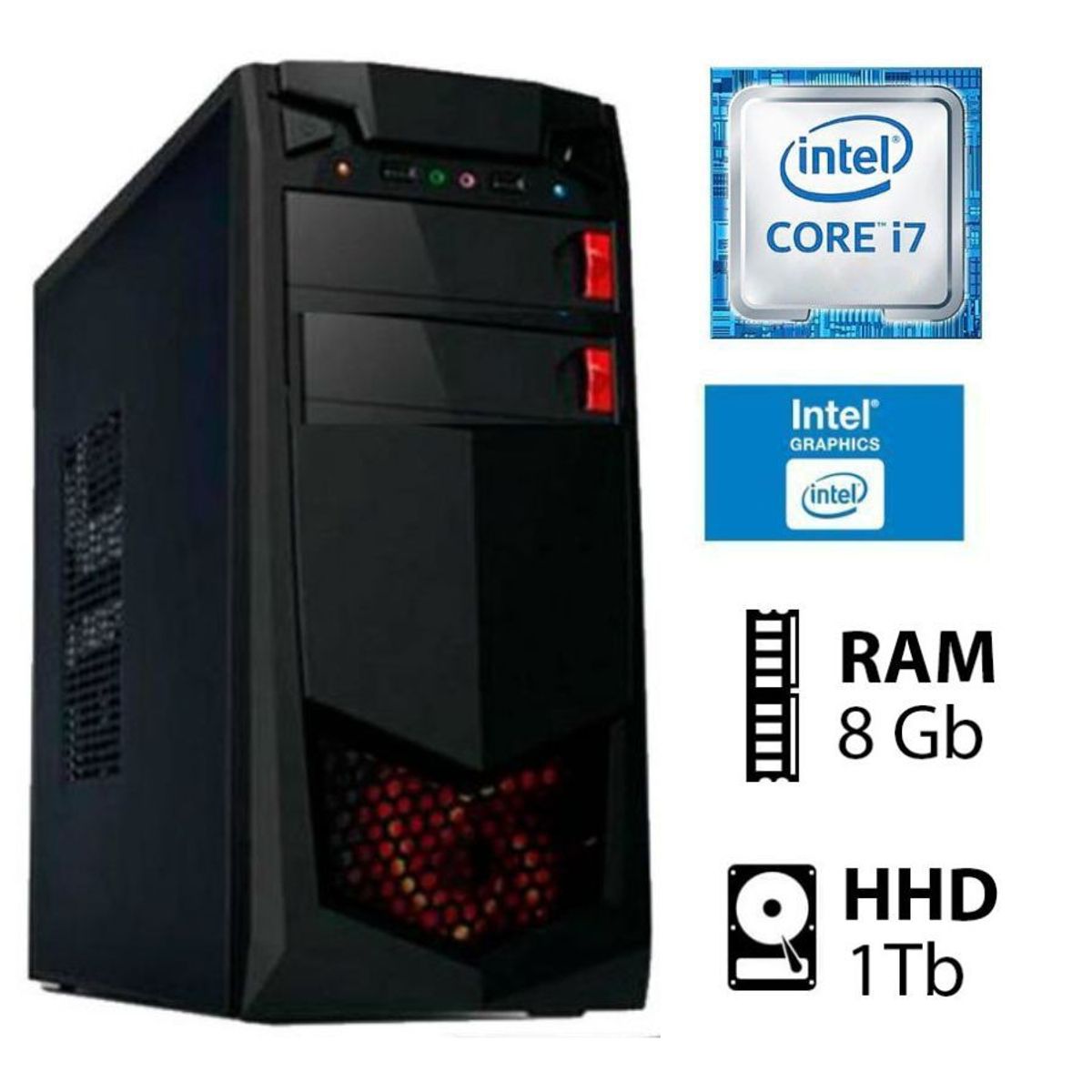 INTEL - PC Computadora Intel Core I7 3.2 Ghz Ram 8GB Disco 1TB+ SSD240