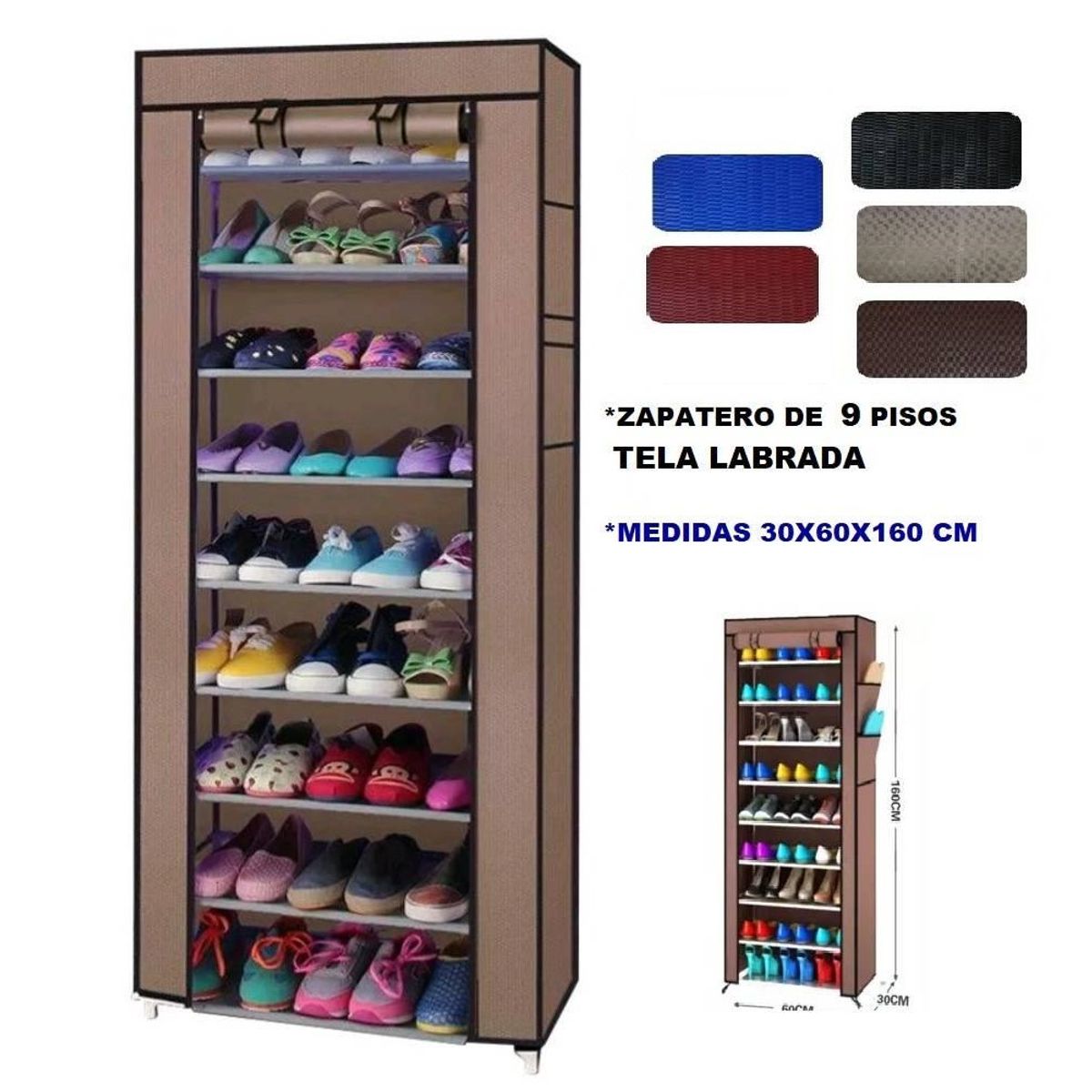 GENERICO - Organizador de Zapatos Armable Zapatera de 9 niveles Funda Aleatorio