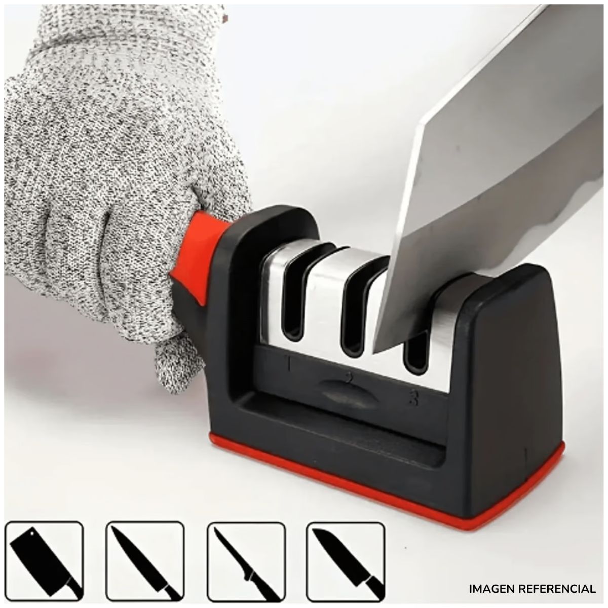 INSPIRA MARKET - Afilador de Cuchillos para Cocina Tres Niveles