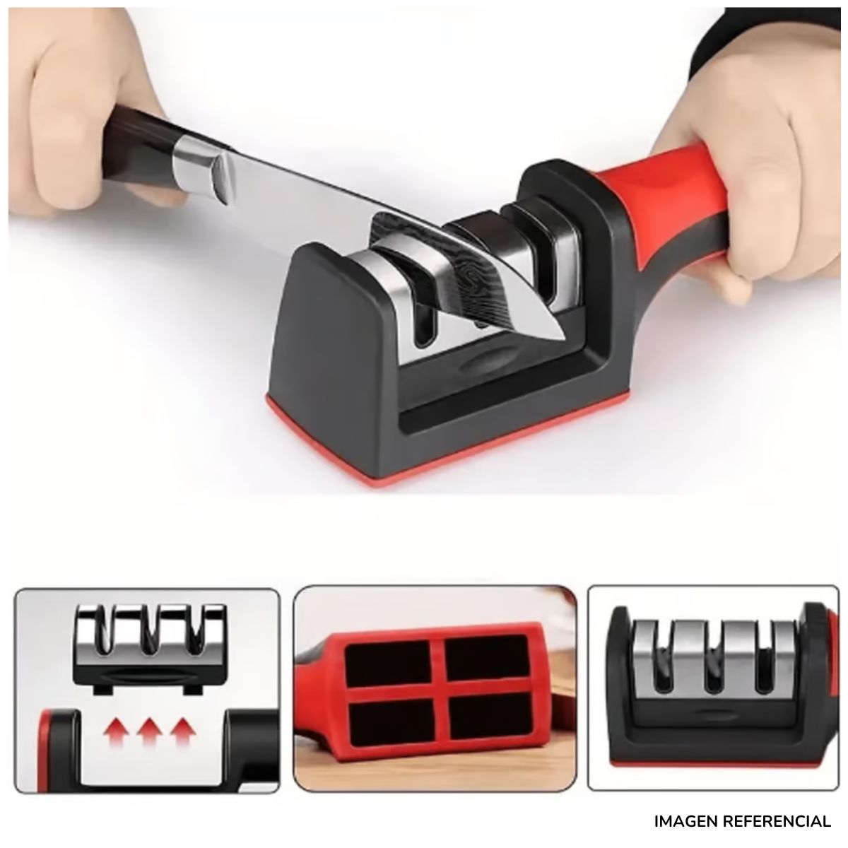 INSPIRA MARKET - Afilador de Cuchillos para Cocina Tres Niveles