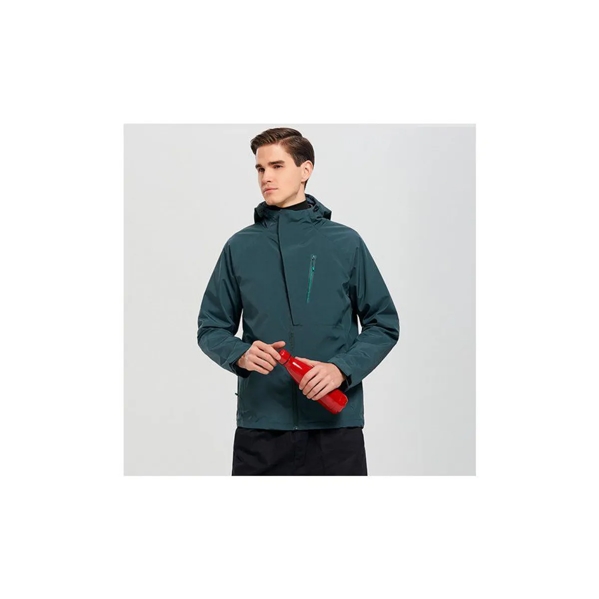 GENERICO - Chaqueta Impermeable Hombre Montañismo Camping Transpirable VERDE