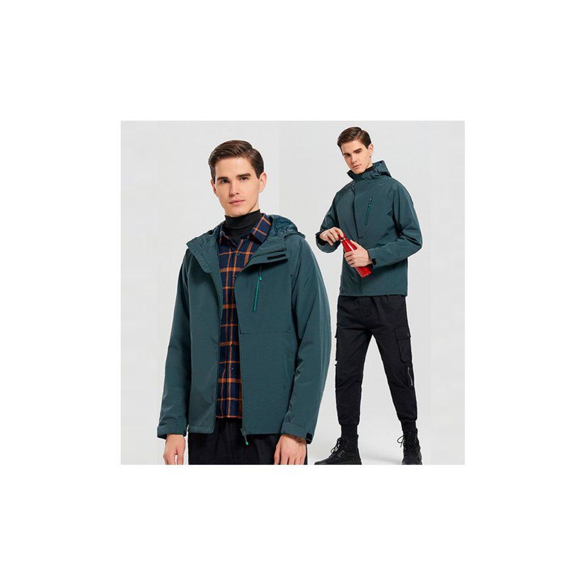 GENERICO - Chaqueta Impermeable Hombre Montañismo Camping Transpirable VERDE