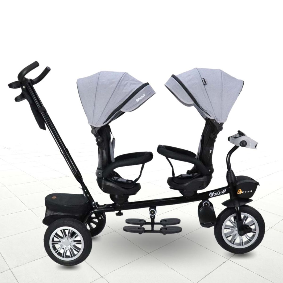 EBABY - Triciclo Guiador EBABY GEMELAR BLACK