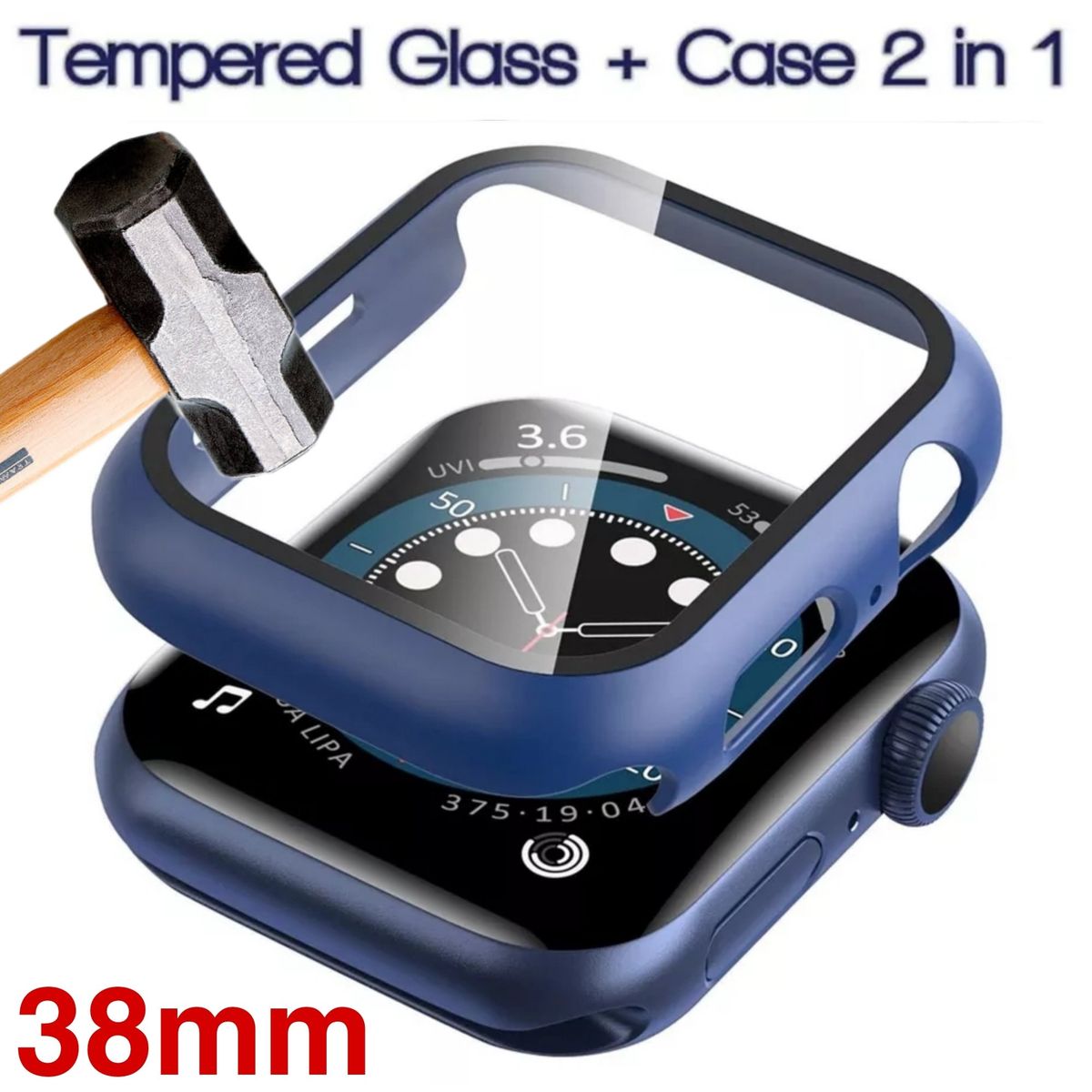 GENERICO - Case Funda 360 para Apple Watch 38mm - AZUL