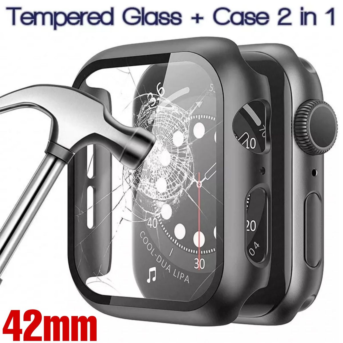 GENERICO - Case Funda 360 para Apple Watch 42mm - NEGRO