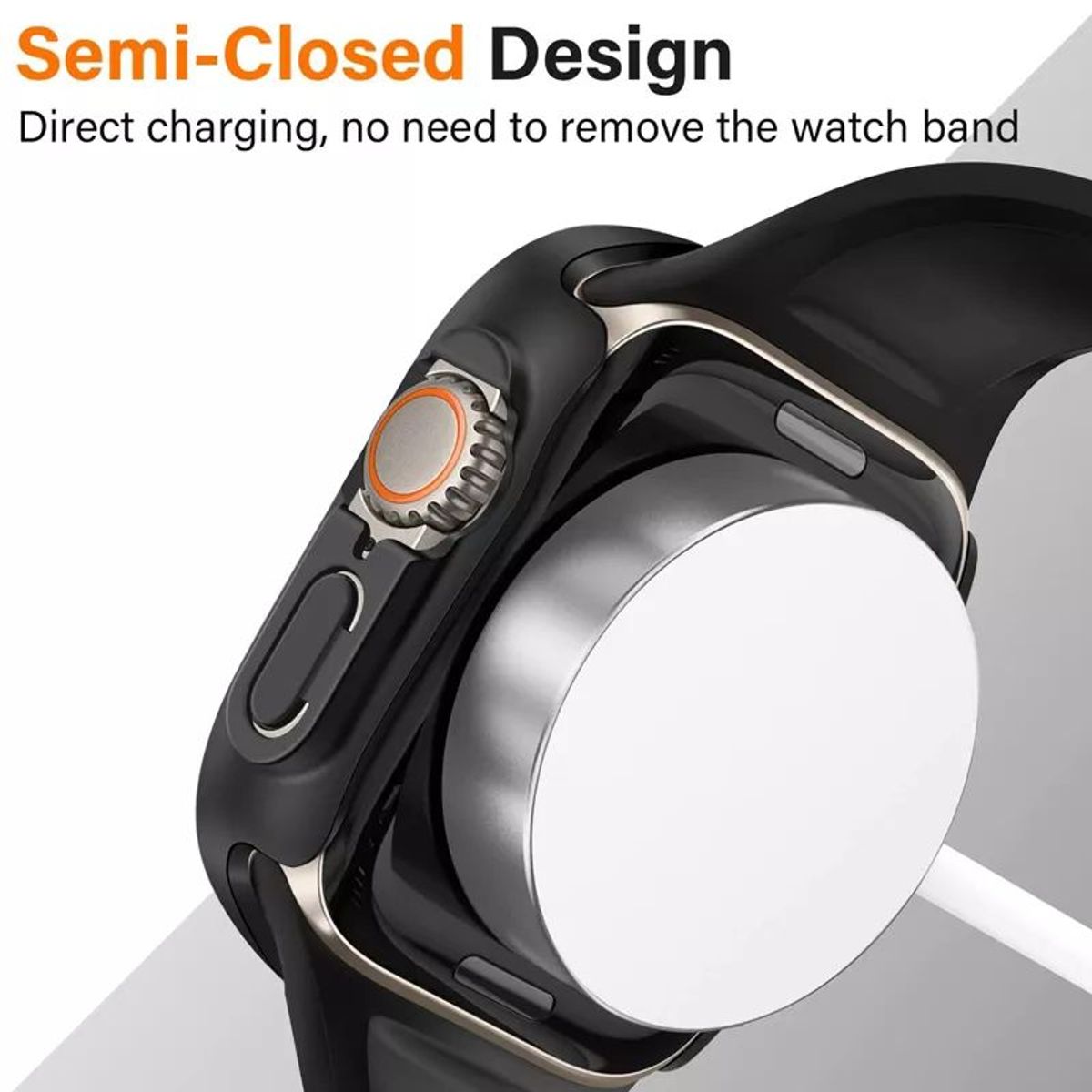 GENERICO - Case Funda 360 para Apple Watch 42mm - NEGRO