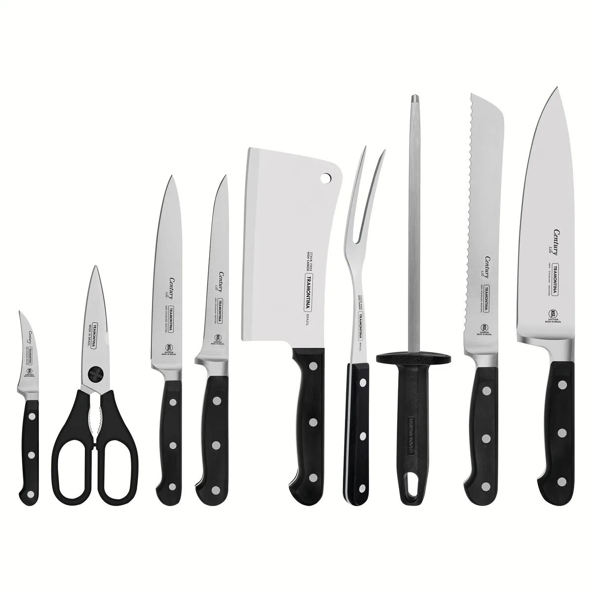TRAMONTINA - Juego de Cuchillos Century . Acero Inoxidable 10 Piezas Tramontina .